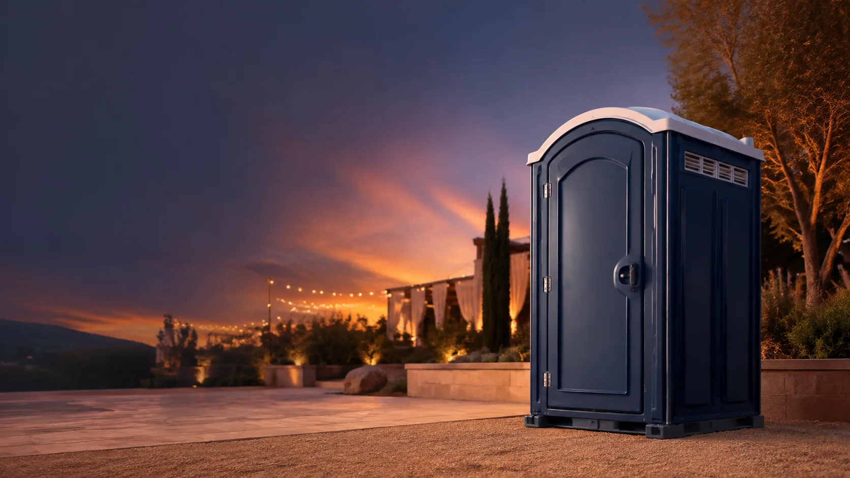 Portable restroom shown for rental planning in Provo, UT